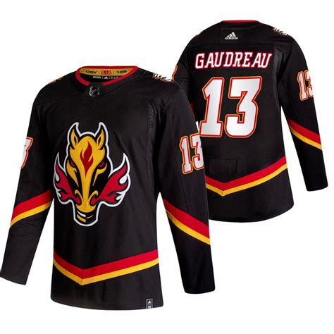 Calgary Flames #13 Johnny Gaudreau Black Men's Adidas 2020-21 Reverse ...