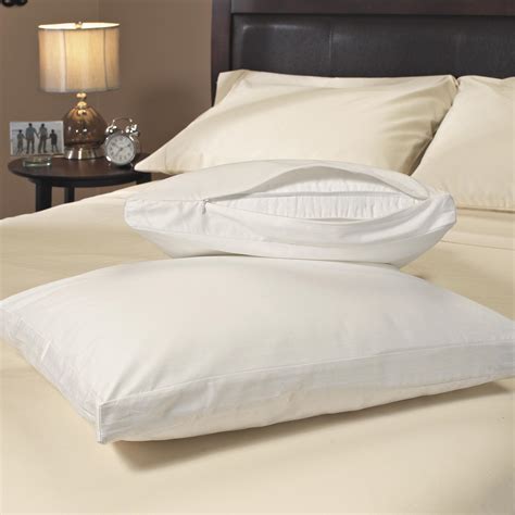 Shop Stain Resistant 300 Thread Count Gusseted Zip Pillow Protector (Set of 2) - White - Free ...