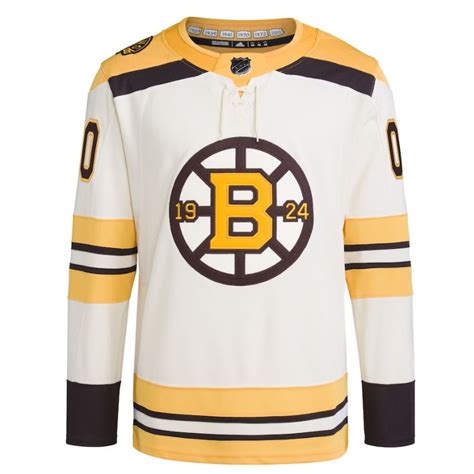 Boston Bruins 100th Anniversary Custom Jersey Cream Jersey Teams