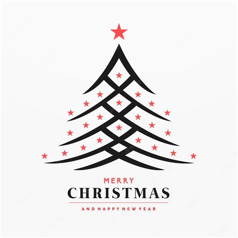 Premium Vector | Christmas tree with minimal lines