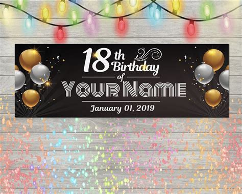 18th Birthday Banner Happy 18th Birthday Personalized | Etsy