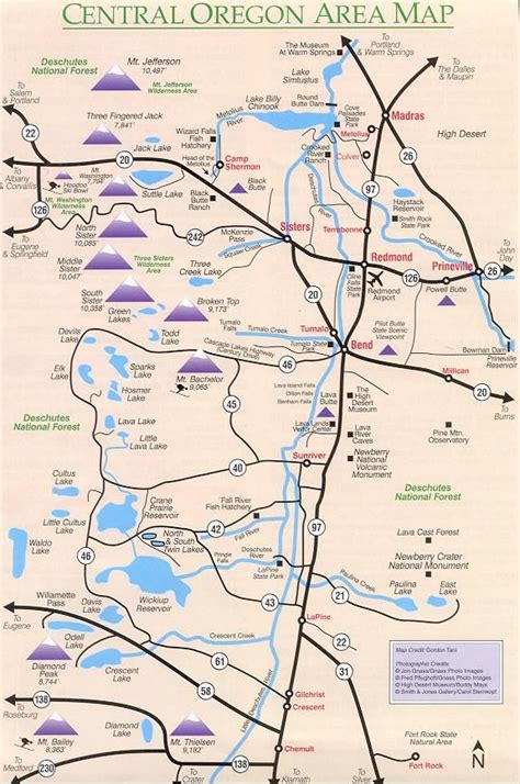 Map of the Oregon Cascades and Central Oregon | Oregon map, Central oregon, Oregon mountains