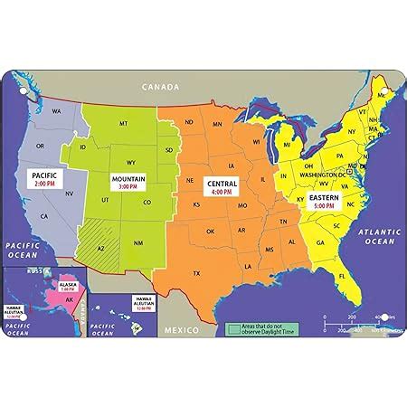 Amazon.com: Rosefinch Stone Retro Funny Metal Sign Sheet Signs Tin Sign,USA Time Zone Map ...