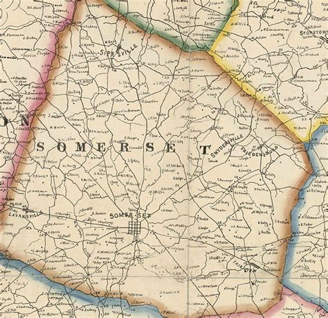 Somerset County Pennsylvania 1860x Old Wall Map with | Etsy