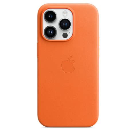 Apple iPhone 14 Pro Leather Case with MagSafe - Orange, Made with high ...