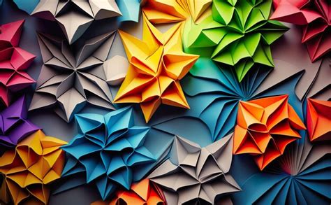 Premium AI Image | a photo of colorful origami paper art