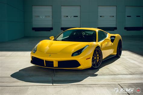 Yellow Ferrari 488 Updated with Stylish Vossen Rims | CARiD.com Gallery