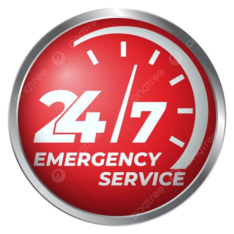 24 Hour Emergency Service Label Design 3d Round Shape, Logo, Emergency Service, 24 Hour 7 Days ...