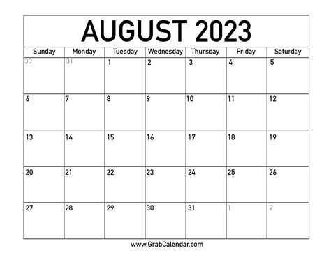 Calendar August 2022 With Holidays