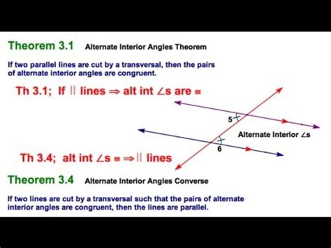 3.2,3 Theorems for parallel lines & transversals - YouTube