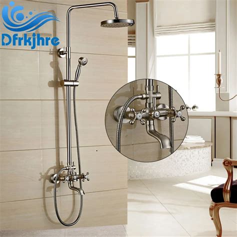 Aliexpress.com : Buy Brushed Nickel Bath Shower Faucet Set Tub Mixer ...