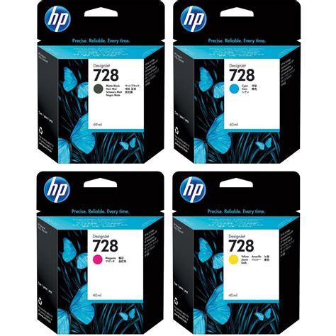 Original HP 728 MBK, C, M, Y Multipack Ink Cartridges (F9J64A / F9J63A ...