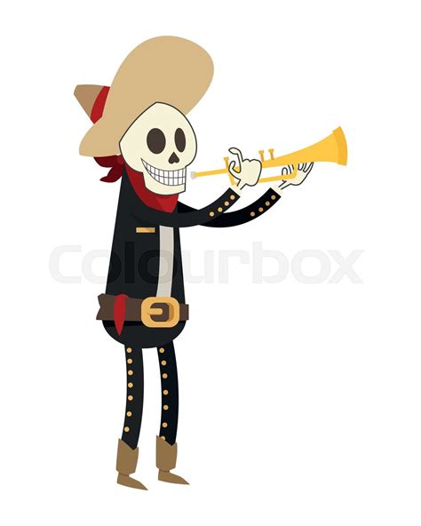 skeleton mariachi icon | Stock vector | Colourbox