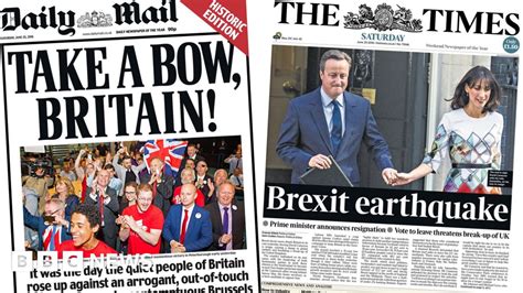 Newspaper headlines: 'New Britain' and Brexit 'earthquake' - BBC News