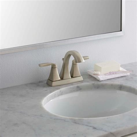 Moen 6901BN Voss Collection Two-Handle High Arc Centerset Bathroom Faucet Industrial ...