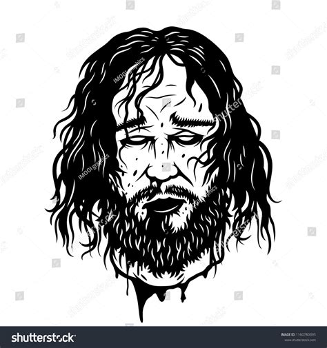 Cut Warrior Head Isolated On White Stock Vector (Royalty Free ...