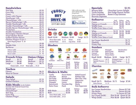 Menu | A Wide Selection at Frosty Boy Drive-In