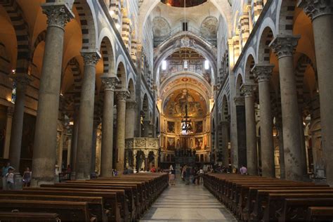 ITALIAN ROMANESQUE: Interior view of the Cathedral of Pisa c. 1053-1272 ...