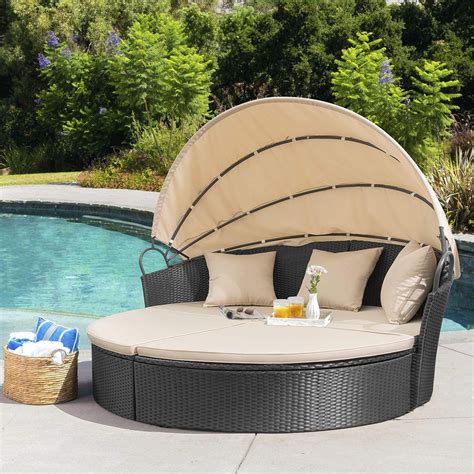 Buy Homall Patio Furniture Outdoor Daybed with Retractable Canopy ...