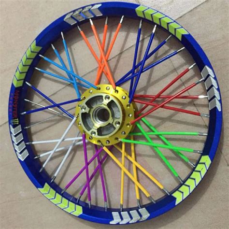 72 Pack 6 Colors Bike Spokes Mountain Bike MTB Wheel Modification Spokes Sleeve Tube Safety Snap ...