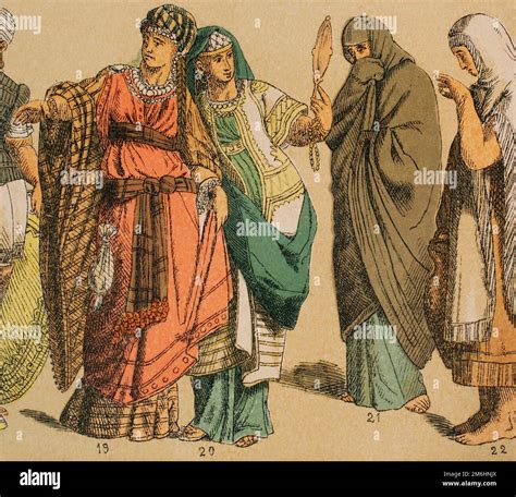 Hebrews. From left to right; 19-20: ladies clothing, 21: Hebrew woman ...