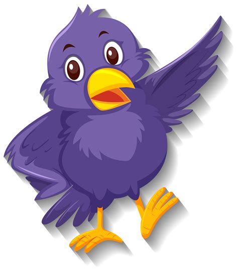 Cute purple bird cartoon character 1505101 Vector Art at Vecteezy