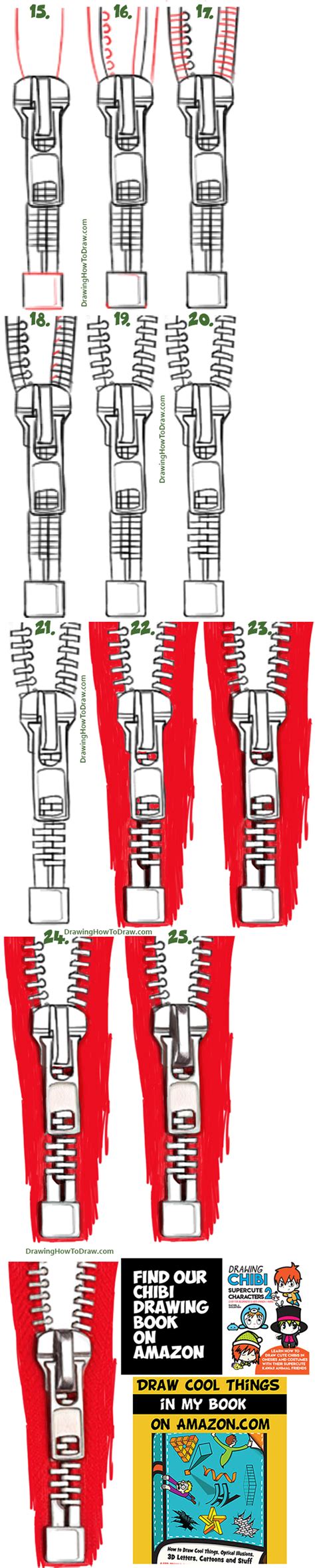 How to Draw a Zipper Easy Step by Step Drawing Tutorial – How to Draw ...