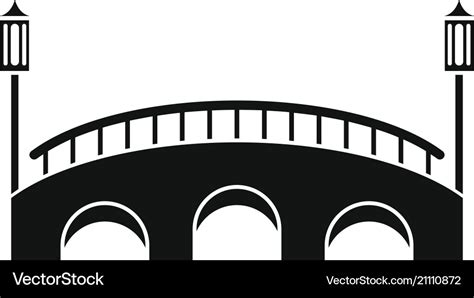 Bridge icon simple style Royalty Free Vector Image