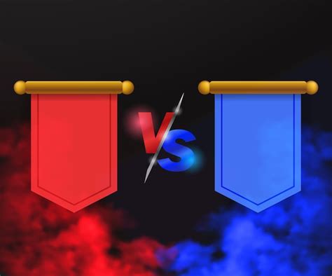 Premium Vector | Red team vs blue team, badge logo flag versus competition tournament fight ...