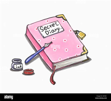 Drawing of a pink diary Stock Photo - Alamy