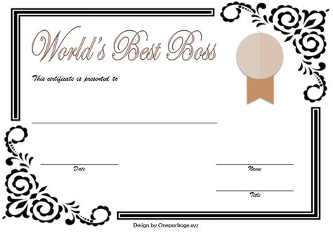 Printable Best Boss Certificate Template - Printable Word Searches