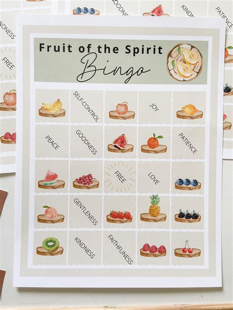 Fruit of the Spirit Bingo Game Bible Activity for Kids | Etsy