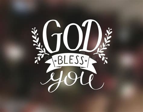 Hand Lettering God Bless You. Stock Illustration - Illustration of ...