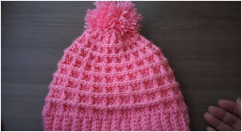 Crochet Waffle Stitch Beanie Hats - Love Crochet