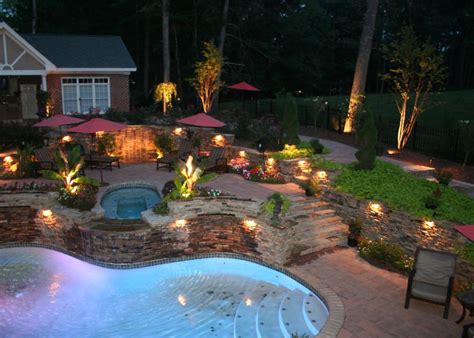 Image result for pool landscape lighting ideas | Achtertuin verlichting ...