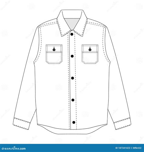 Flannel Shirt Template Clip Art Collection Clothing Stock Vector ...