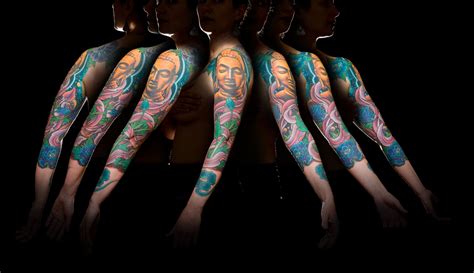 Phenomenal full sleeve spiritual tattoo by elite tattoo artist Marcus ...