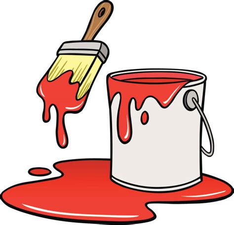 Royalty Free Cartoon Of A Paint Bucket Clip Art, Vector Images & Illustrations - iStock