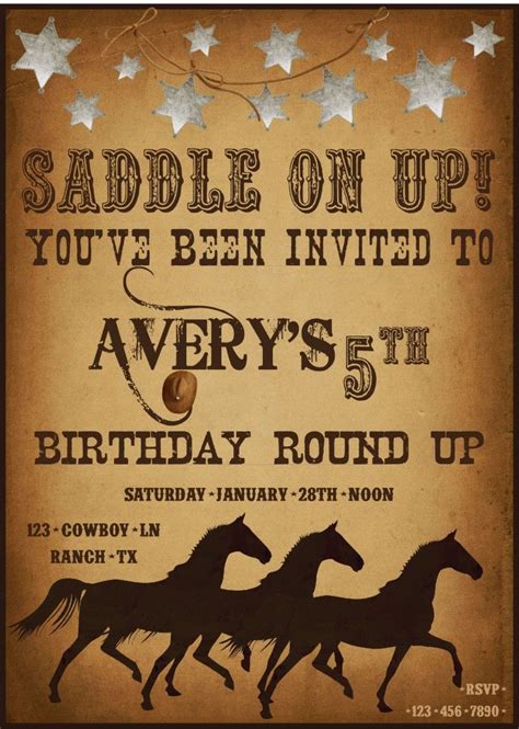 Western Theme Party Invitations