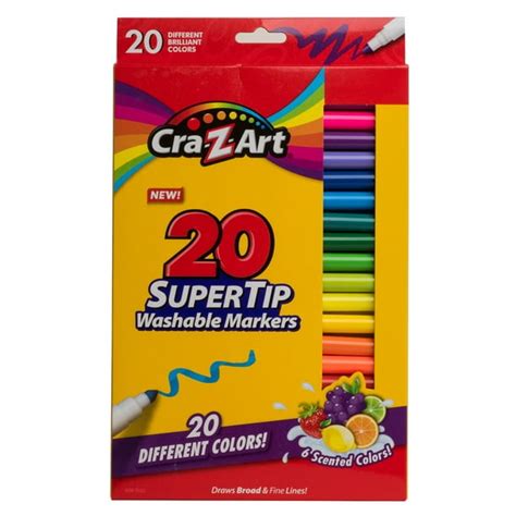 Cra-Z-Art Supertip Washable Marker, 20 Count - Walmart.com - Walmart.com