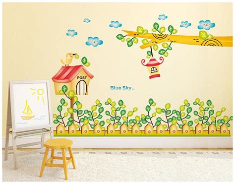 Buy Wall Stickers Border Design for Kids Baby Room Cartoon Plants Post ...