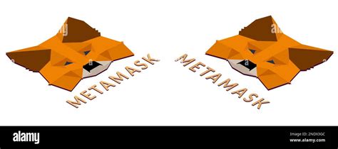 MetaMask isometric logo top view isolated on white background. Crypto ...