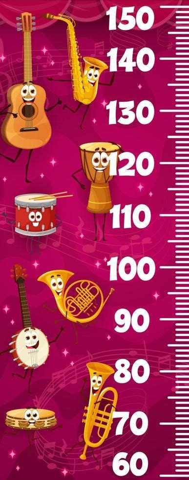Cartoon Musical Instruments Kids Height Chart