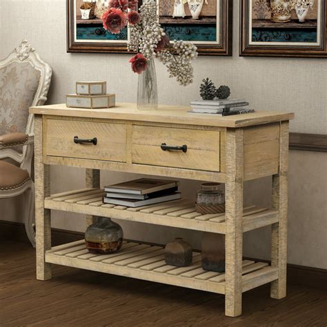 URHOMEPRO 45" Console Table Buffet Cabinet Sideboard for Entryway with Storage Drawers and 2 ...