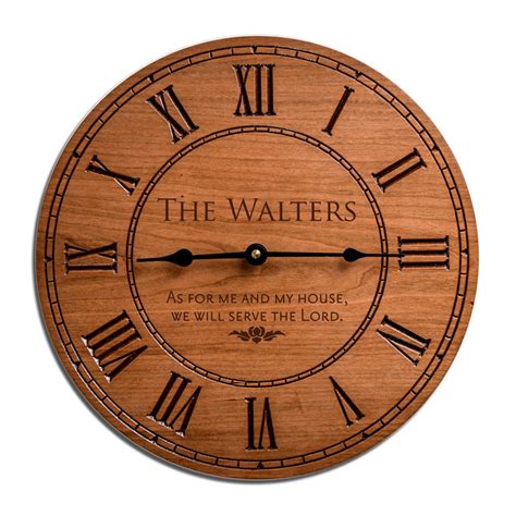 Personalized Gorgeous Cherry Wood Family 12 inch Wall Clock