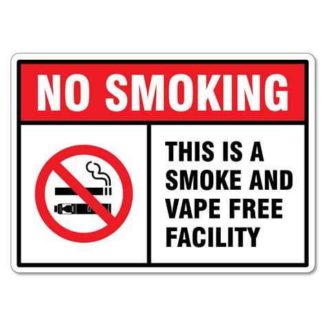 No Smoking Sign - This Is A Smoke And Vape Free Facility - The Signmaker