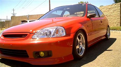 1999 Honda Civic EK Hatch on Polished Rota Slipstreams w/ CF Mirrors ...