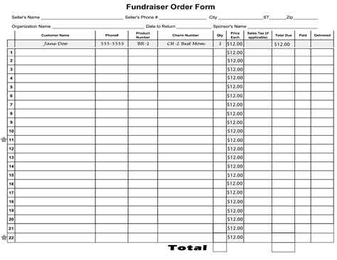 Free Blank Order Form Template | Blank fundraiser order form www.marykay.com/hgensinger https ...