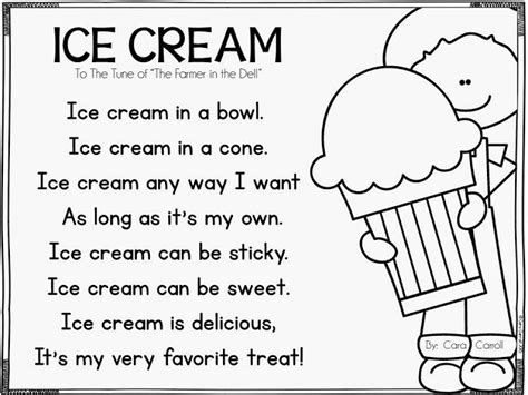 Ice Cream Day Freebies | Kindergarten poems, Kids poems, Poetry for kids