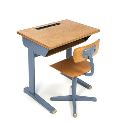 Vintage school desk with chair for children - Retro Studio